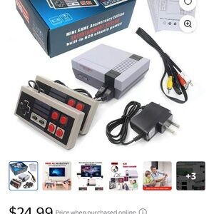 Classic Retro Gaming Console with Controllers - Gray